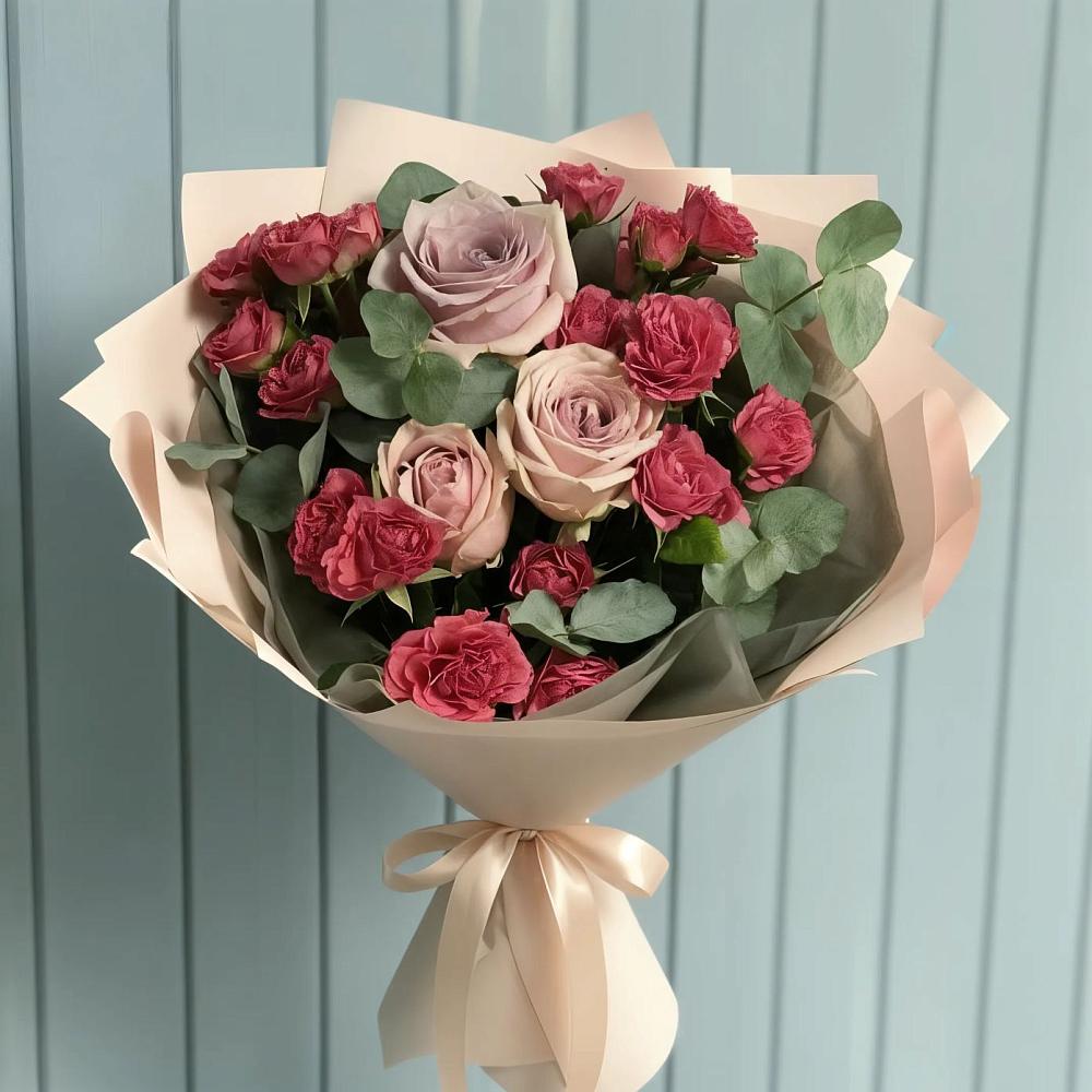 Букет цветов из: Гвоздики и Розы в Новолакском