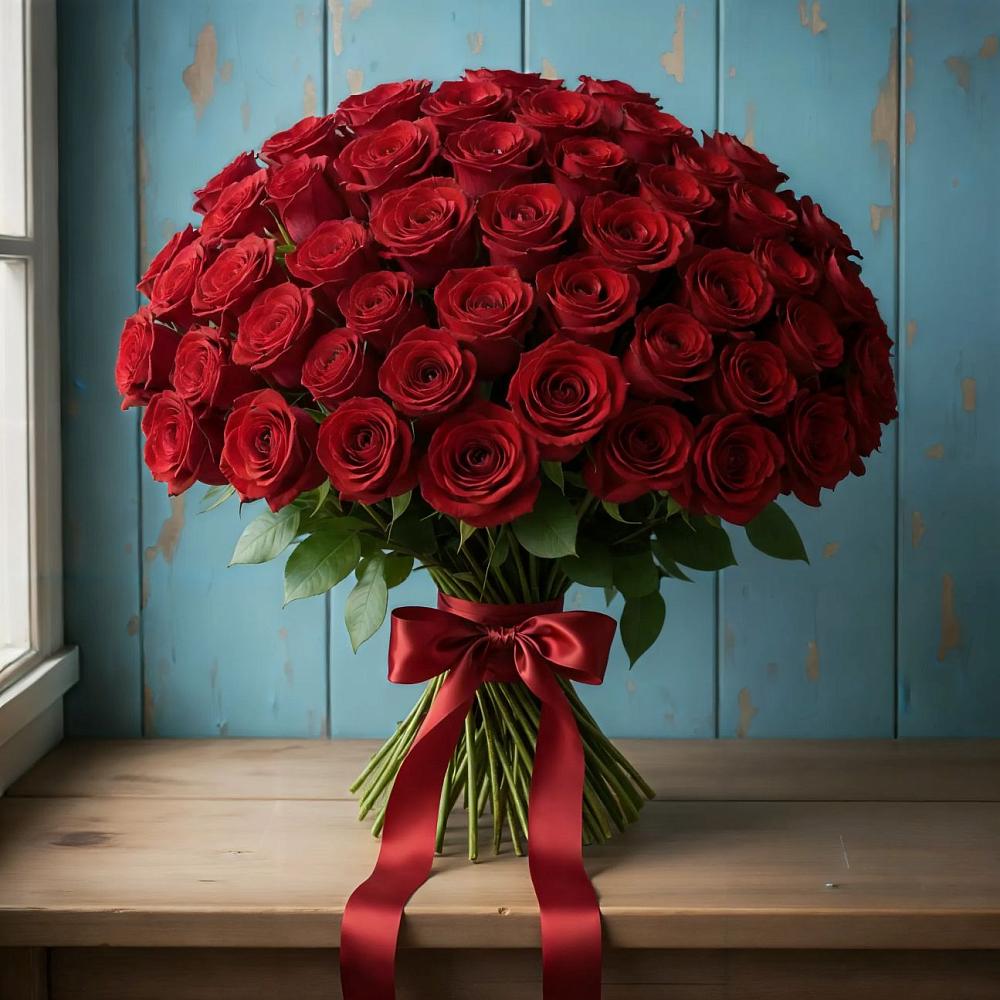 Букет Красные розы Блэк Меджик в Новолакском