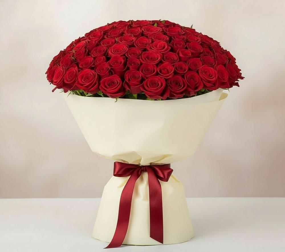 Букет 101 Красная роза Милано в Новолакском