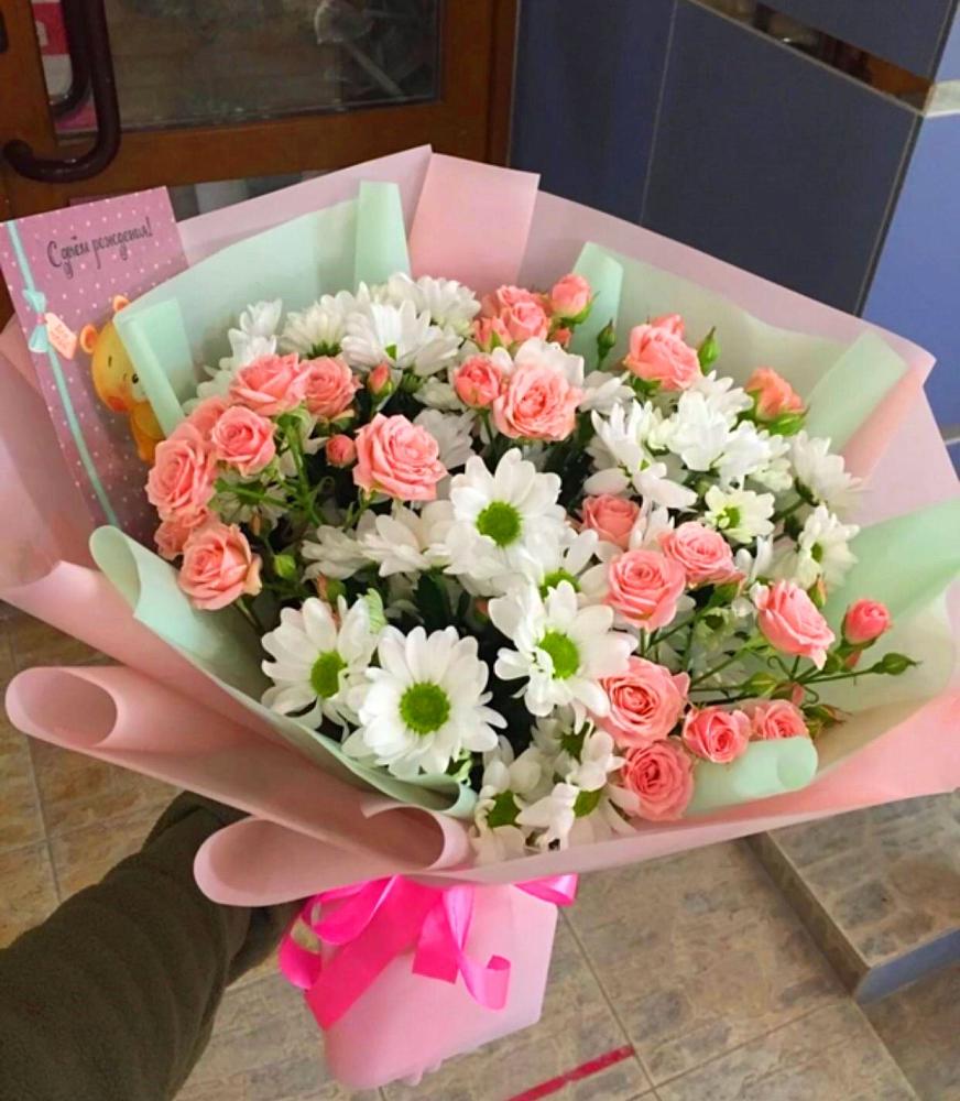 Букет цветов из: Розы и Хризантемы в Новолакском