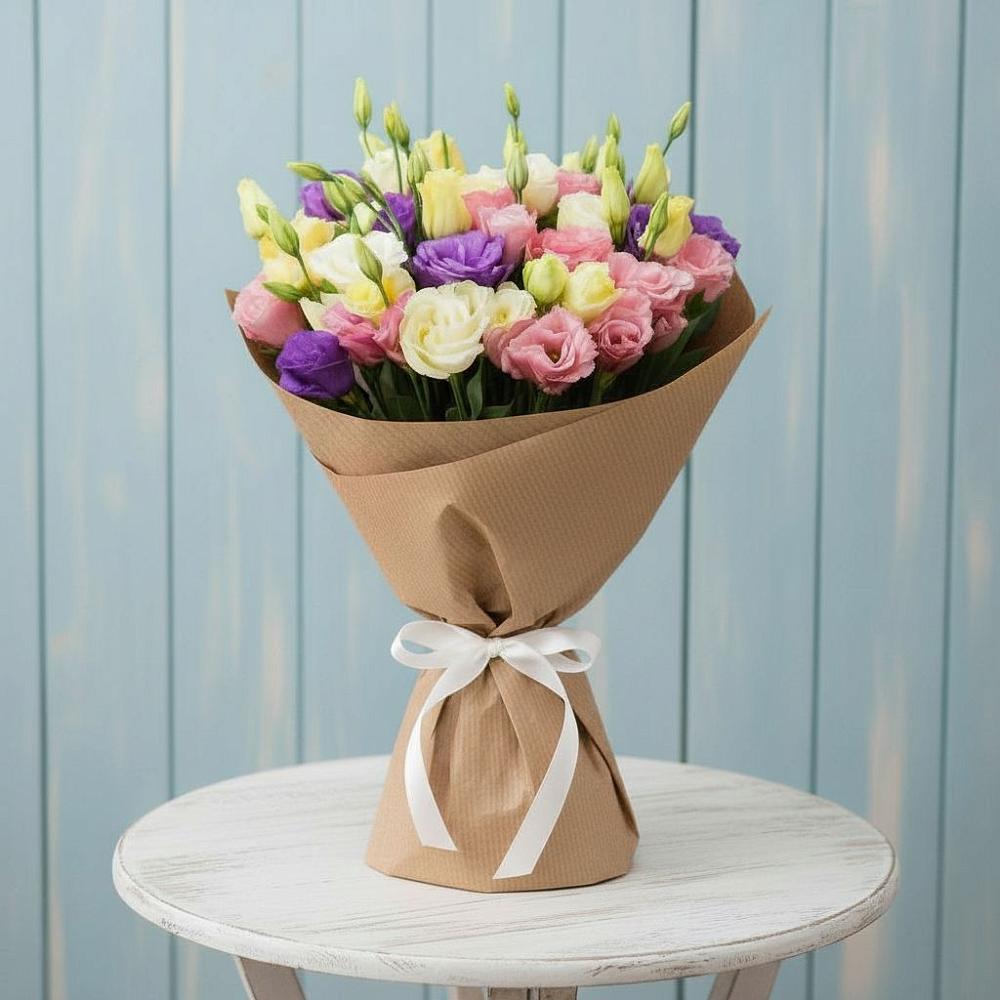 Букет цветов из: Лизиантусы в Новолакском