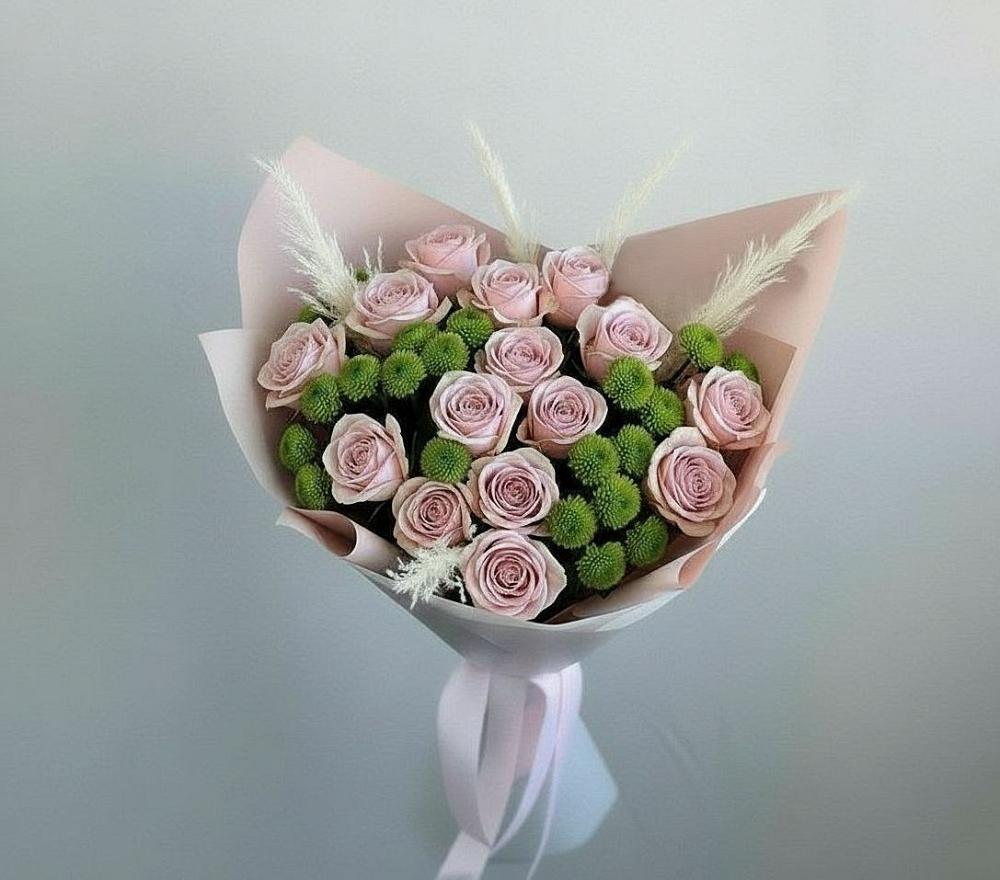 Букет цветов из: Розы и Хризантемы в Новолакском