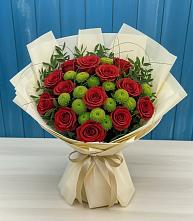 Букет цветов из:  Розы и Хризантемы #REPLACE_PRED# Новолакском