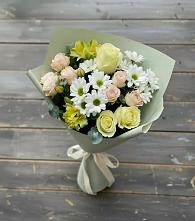 Букет цветов из:  Альстромерии, Розы и Хризантемы в Новолакском