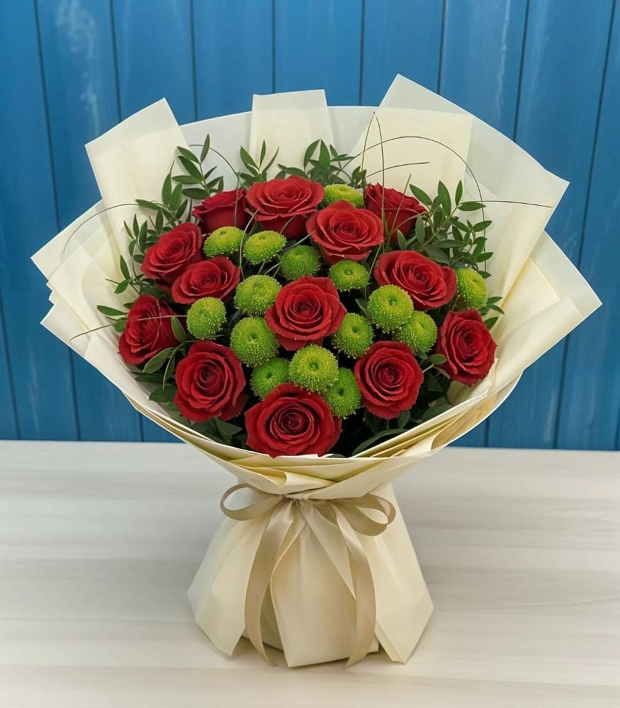 Букет цветов из: Розы и Хризантемы в Новолакском